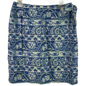 Charter Club Linen Wrap Blue Skirt Size 10